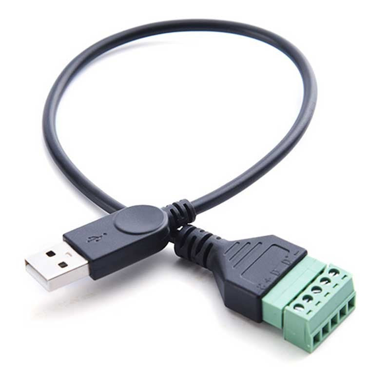 USB 2,0 hembra B Micro usb mini usb tipo C macho a conector de tornillo hembra de 5 pines con Cable adaptador de enchufe de Terminal de escudo 1 pies