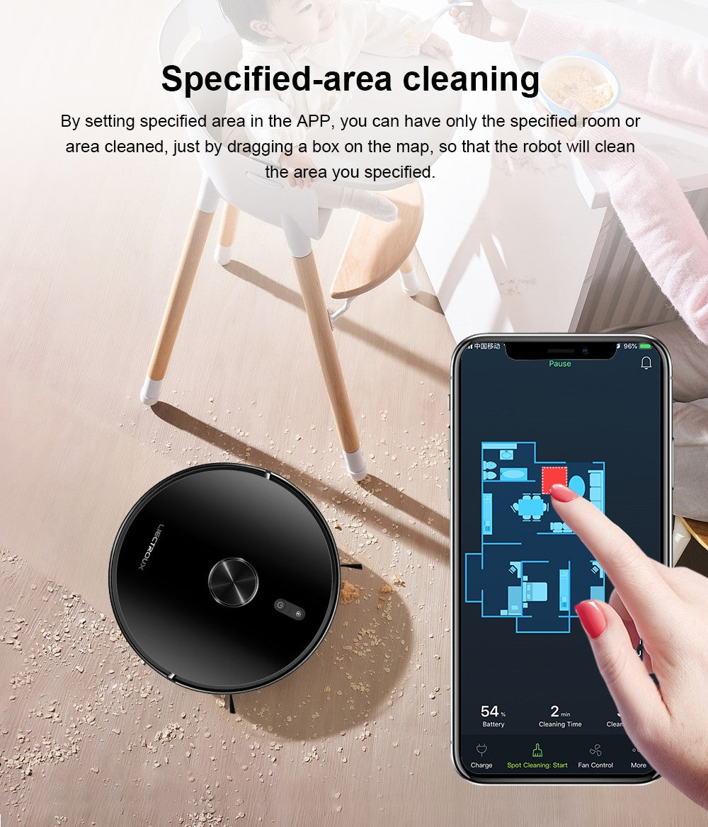 (código promocional: AEGG66)) Robot aspirador Liectroux X6,navegación láser Lidar,6500 pa,mapa de varios pisos,trapear,zona de exclusión de aplicaciones,área selectiva,reanudación de punto de interrupción