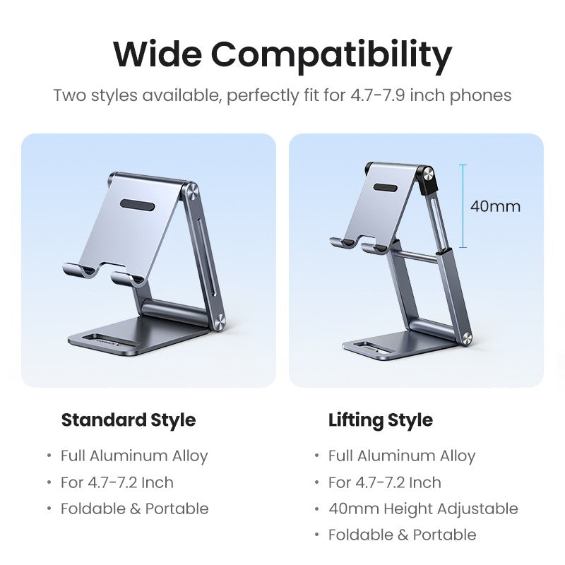 UGREEN-soporte ajustable de aluminio para teléfono móvil, accesorio de escritorio para iPhone 13, 12 Pro Max, tableta