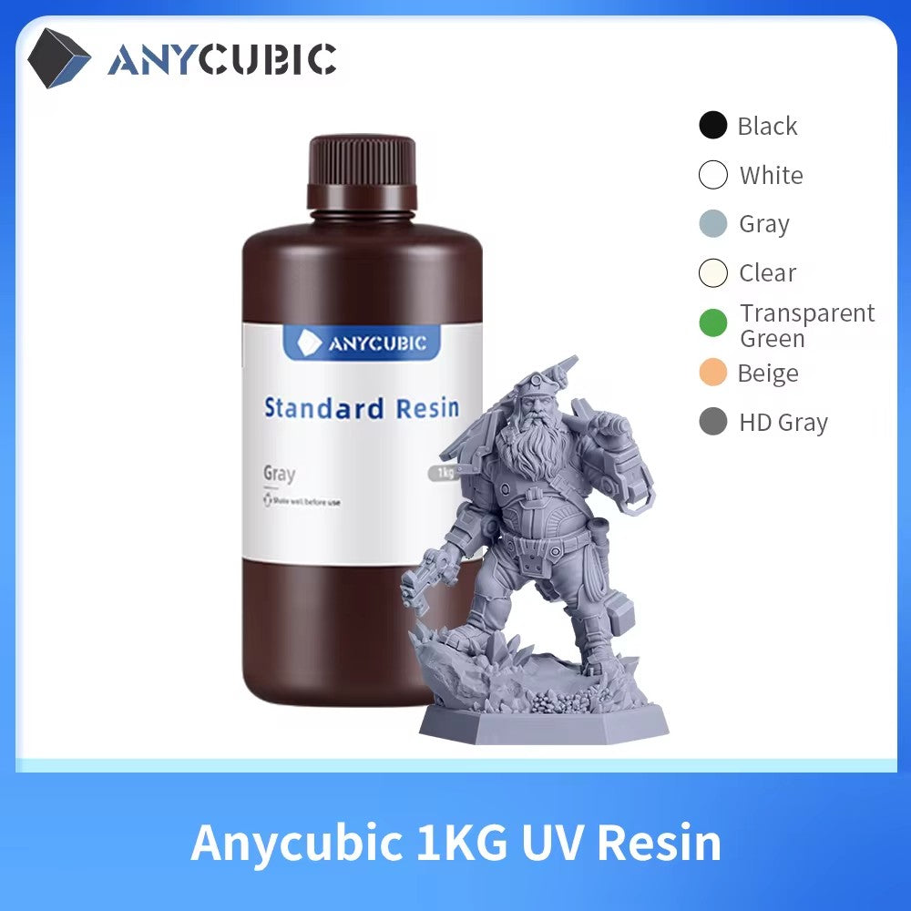 ANYCUBIC-impresora 3D de resina estándar, alta precisión, 405nm, resina de curado UV, impresión LCD 3D, materiales de resina UV para Photon Mono