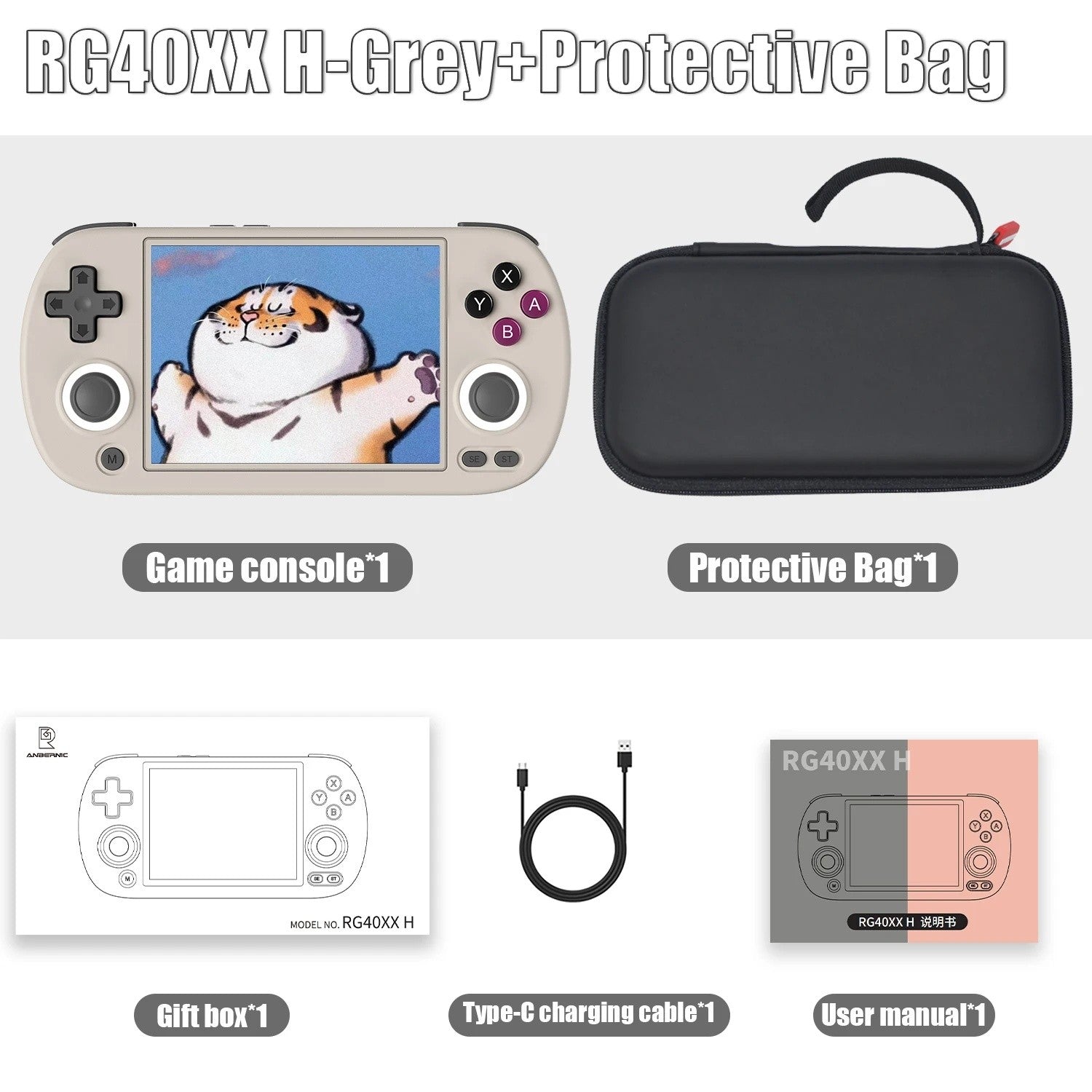 ANBERNIC RG40XX H consola de juegos portátil Retro consolas de videojuegos RG 40XX H 3200mAh 4,0 pulgadas pantalla IPS Joystick iluminación RGB