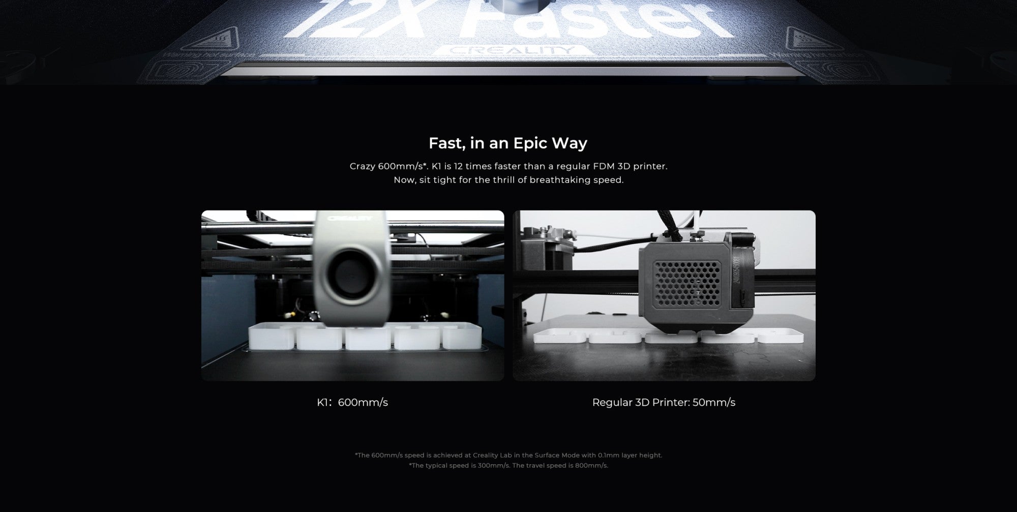 Creality-impresora 3D k1/K1MAX /K1C, extrusora de accionamiento directo de doble engranaje, velocidad de impresión Hotend de flujo máximo de 32mm, 600 MM/S