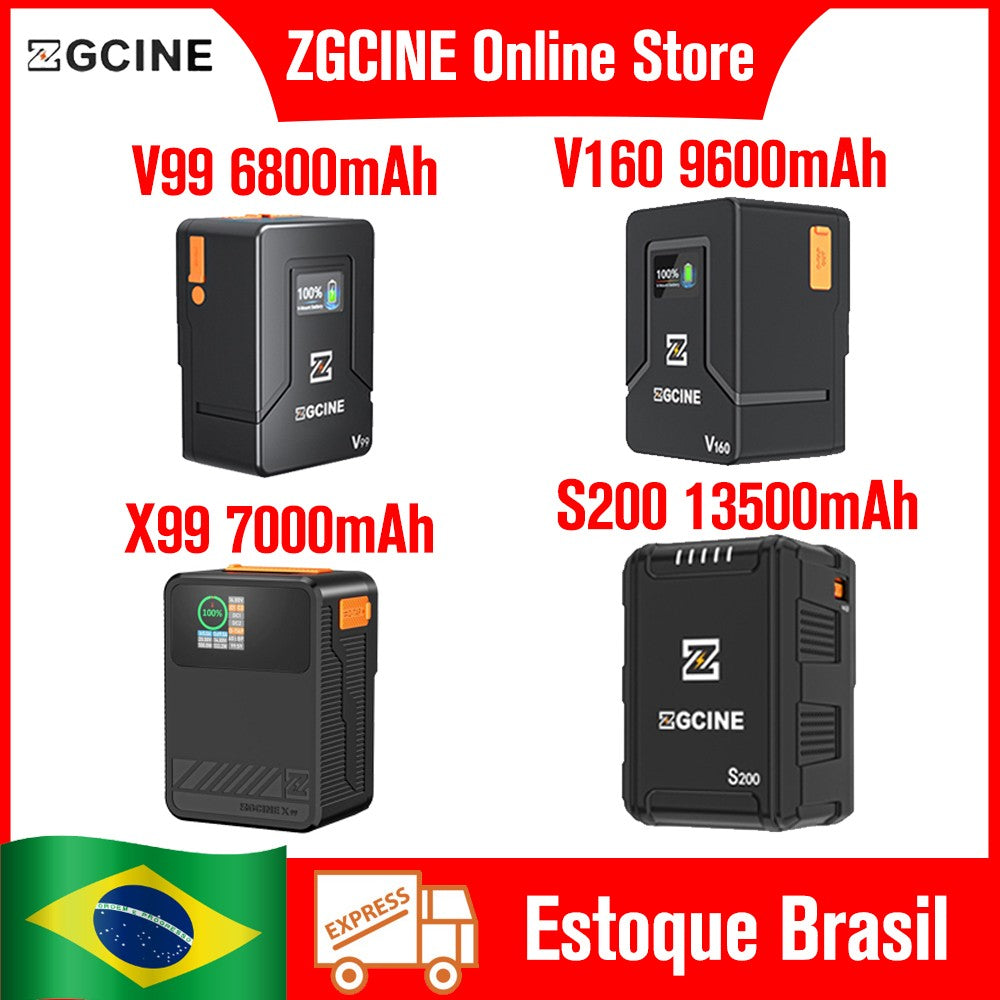(DO Brasil) Batería de litio V-Lock ZGCINE ZG-S200 V99 con montura V para videocámaras/dispositivos digitales/luces de video/monitores