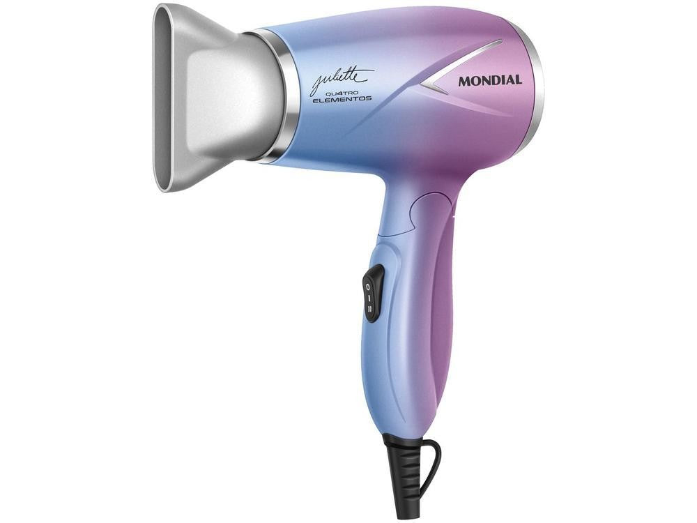 Mondial-secador de pelo plegable, turmalina azul y rosa, 1200W, 2 velocidades, por Juliette Qu4tro Elements