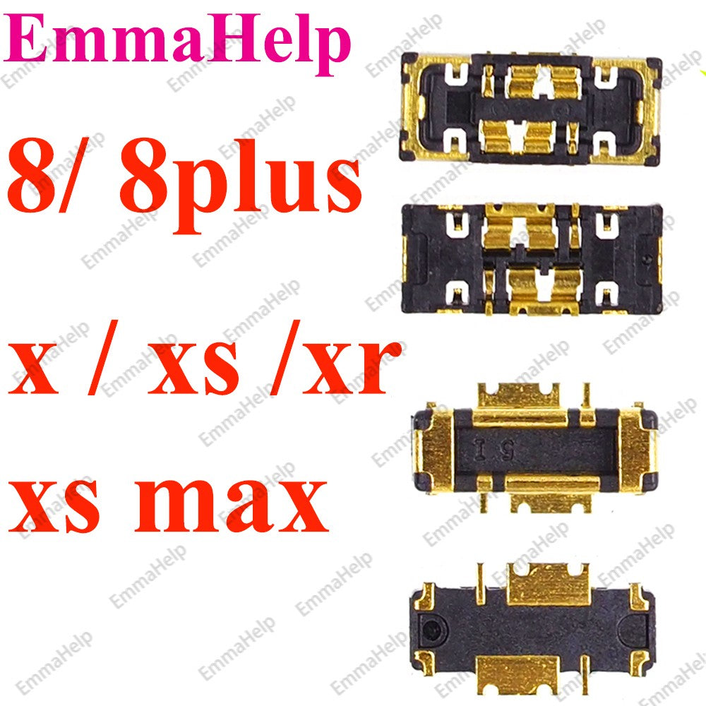 10 Uds batería FPC conector Flex Cable para iPhone 14 15 Plus 13 12 11 Pro Max 7 6S X XR 8 Plus Clip enchufe