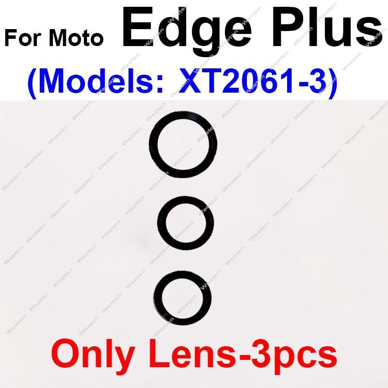 Cubierta de lente de cristal de cámara trasera para Motorola MOTO Edge Plus XT2061-3 piezas de soporte de marco de lente de cámara trasera
