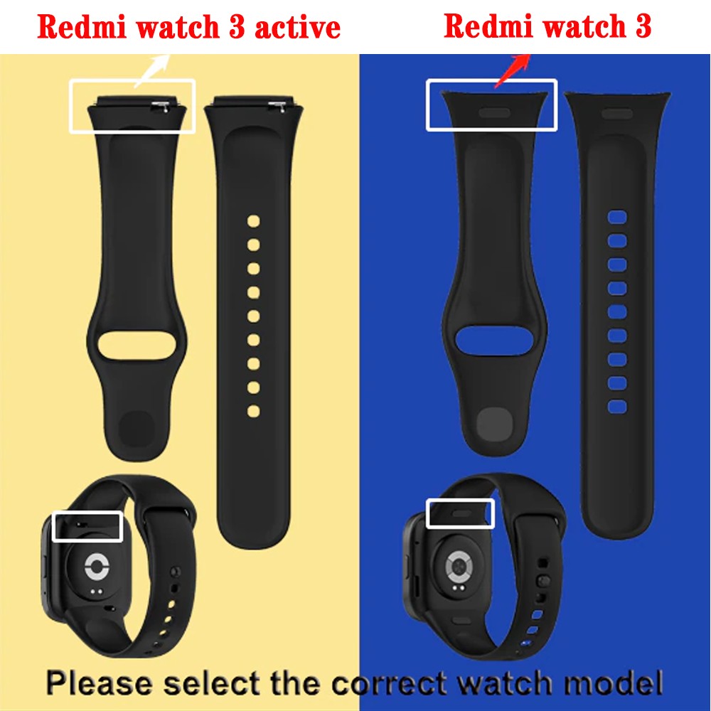 Correa de Silicona Oficial del Mismo Modelo para Redmi Watch 3 Active + Funda Protectora para Xiaomi Redmi Watch 3