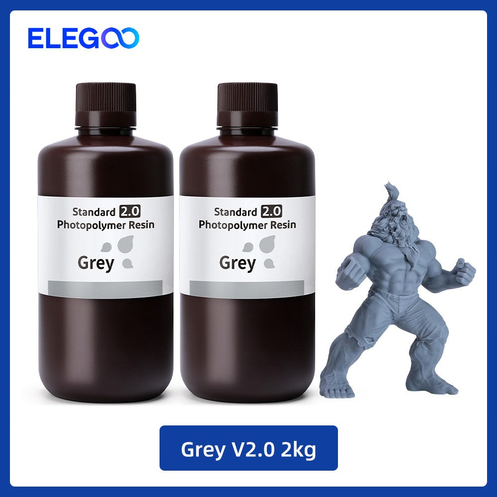 ELEGOO 2 uds/4 Uds 1KG juego de resina para impresora 3D LCD resina de curación UV 405nm resina fotopolímero estándar para impresión LCD 3D