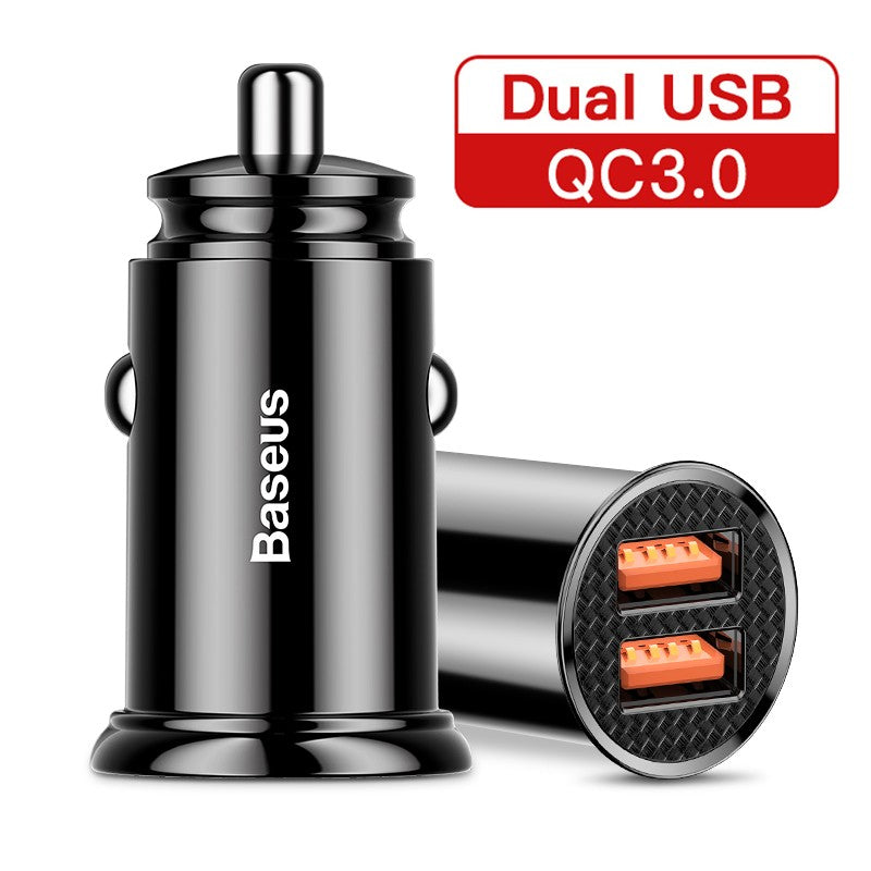 Baseus-cargador USB para coche, dispositivo de carga rápida de 30W, 4,0, 3,0, FCP, SCP, PD, para Xiaomi iPhone16, 15, 14 Pro Max