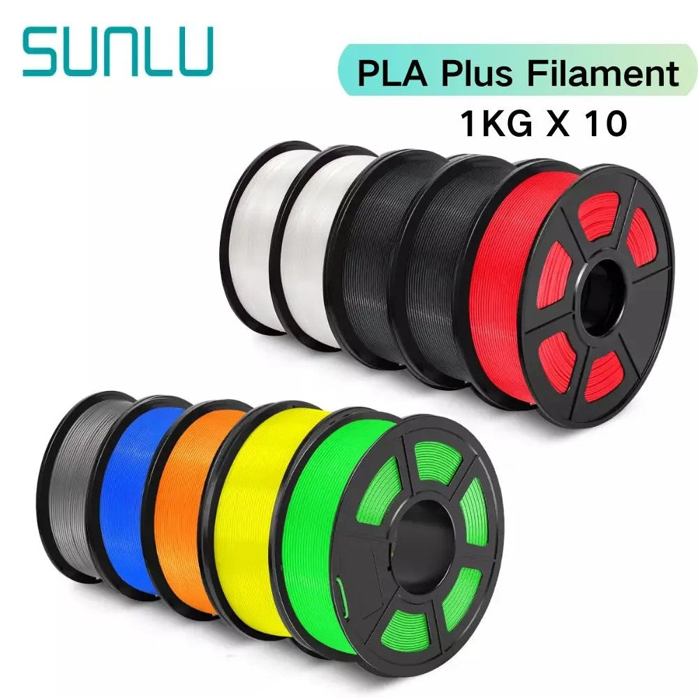 Filamentos SUNLU PLA PETG PLA Plus, 10 rollos de filamento 3D, 1 KG/rollo, 1,75mm, 100% líneas de filamento, ordenadamente para impresión 3D de la UE y EE. UU.