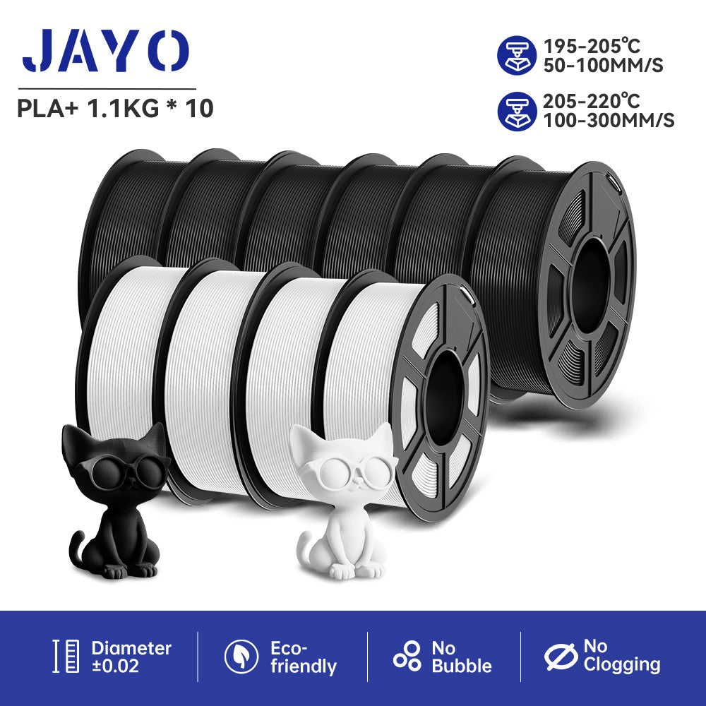 JAYO 5 rollos PLA/PLA Plus/petg/ABS/TPU/PLA meta/PLAYG/HS-PLA filamento de impresora 3D 1,75mm FDM materiales de impresora 3D para impresora 3D