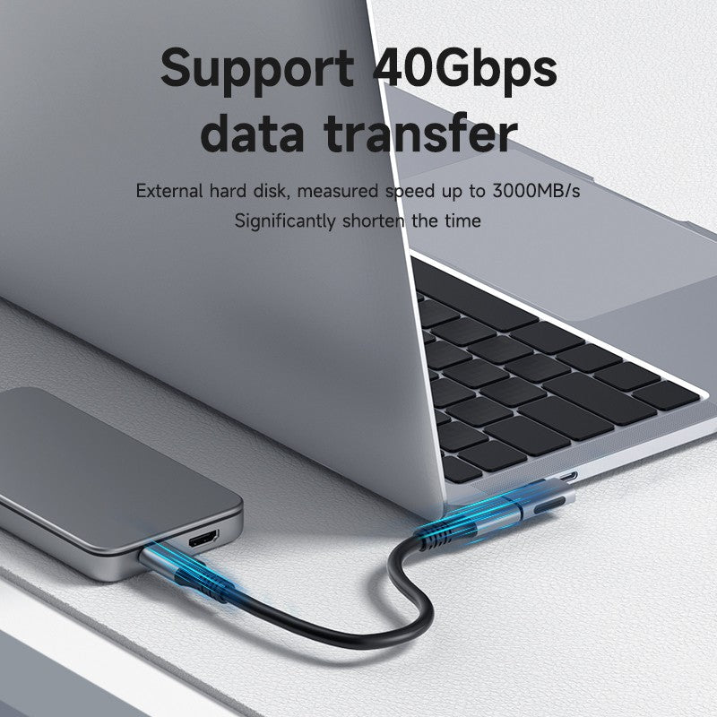 Hagibis-Adaptador USB C a C de 240W, 40Gbps, 8K, 60Hz, convertidor de 90 grados, adaptador USB4 para tableta Thunderbolt 4/3 MacBook iPhone 17 Pro