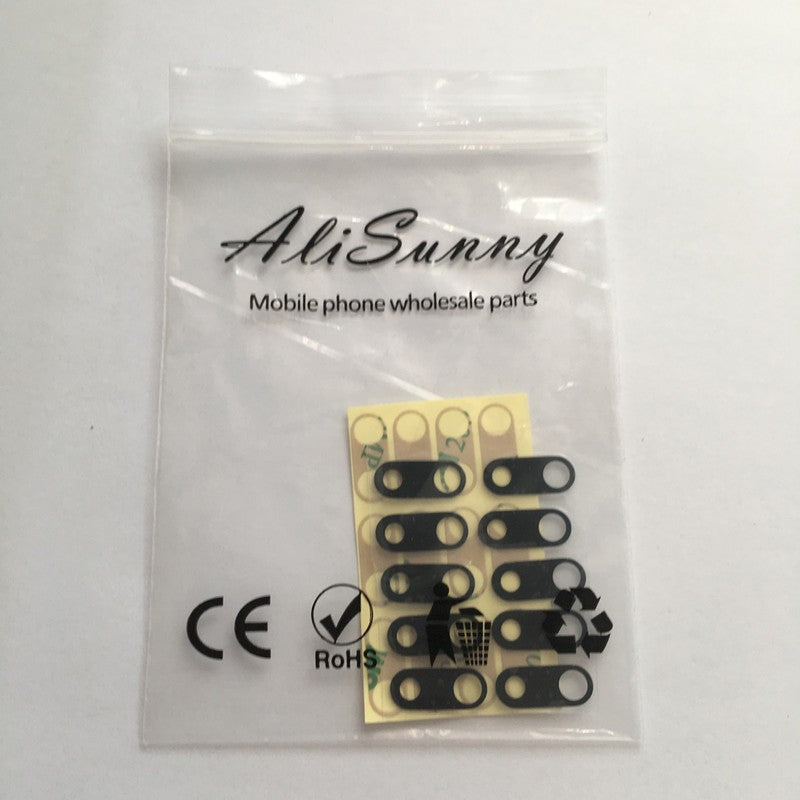 AliSunny-Conjunto de 50 lentes de cámara trasera para iPhone, cubierta de cristal, piezas de anillo, para modelos 13, 14, 7, 8 Plus, X, XS, Max, XR, 11, 12 y 15pro Max