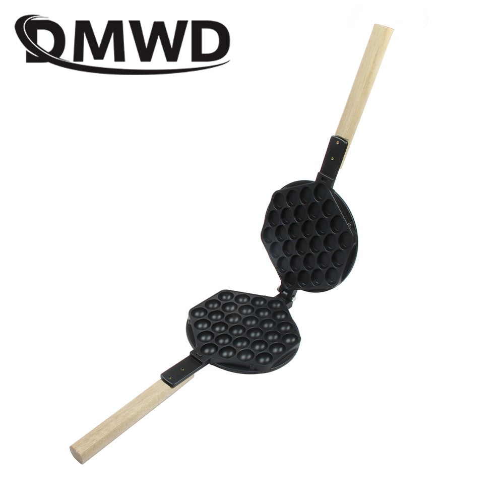 DMWD-Molde de máquina de gofres de burbujas para huevos de Hong Kong, rodillo para hornear, sartén de hierro, placa antiadherente para Muffin