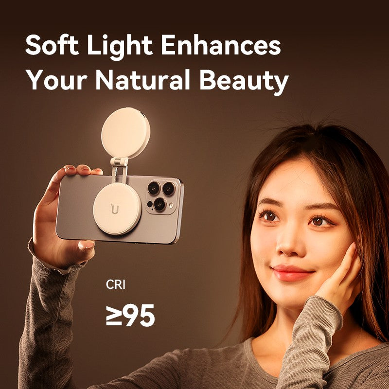 Ulanzi LM19 MagSafe Light CRI 95+ para fotografía Vlog Livestream Luz de relleno con tapa bicolor adecuada para teléfonos móviles magnéticos