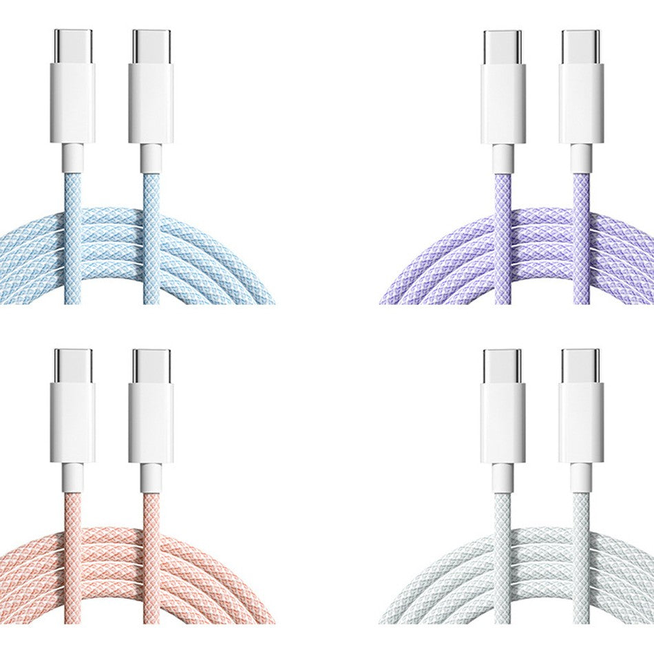 60W 6A USB tipo C a tipo C Cable línea de datos para Iphone 15 16 Samsung Xiaomi carga rápida USB C a C Cable tipo C cargador de datos