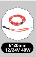 Cartucho Calefactor Trianglelab de 6*20MM 12V / 24V 50W con Cable de 100CM para Impresora 3D, para HOTEND V6 Volcano MK8 MK9