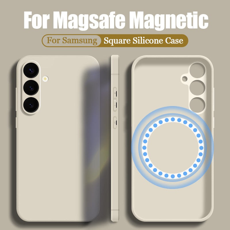 Funda magnética de silicona líquida para Samsung Galaxy S25 S24 S23 Ultra S25 Plus S23 S24 S25 FE S22, funda de carga inalámbrica Magsafe