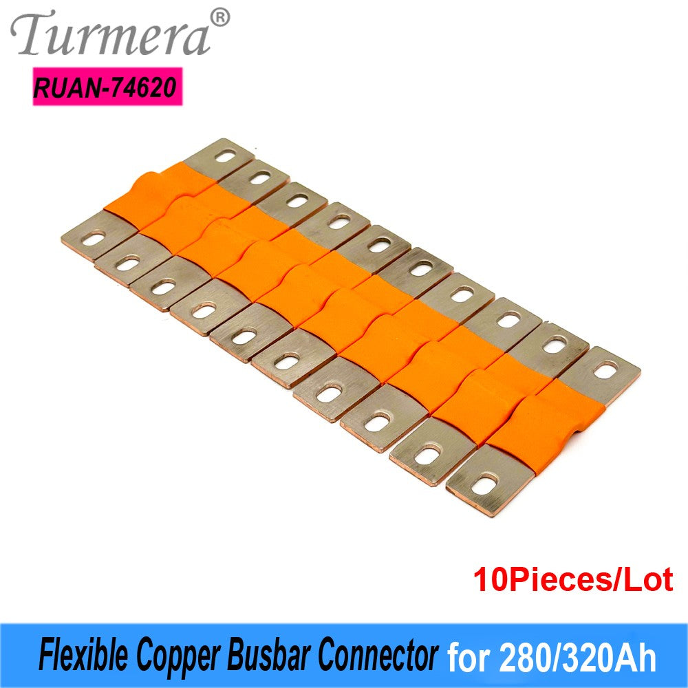 Turmera-batería Lifepo4 de 12V, conector de cobre Flexible, 56mm, 74mm, 2mm, 400A, para uso en batería Lifepo4 de 200Ah, 230Ah, 280Ah, 320Ah