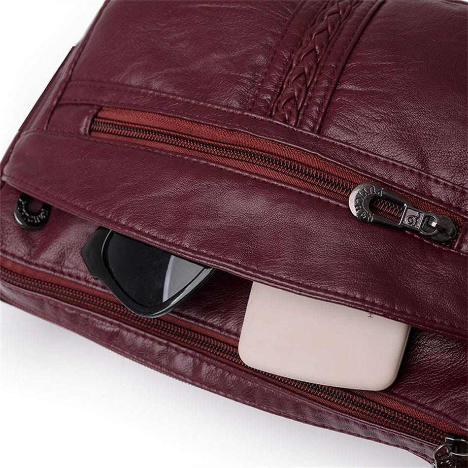 Bolso bandolera de Color liso que combina con todo, bolsos de hombro de alta capacidad para mujer, bolso de mano de piel sintética de alta calidad 2021