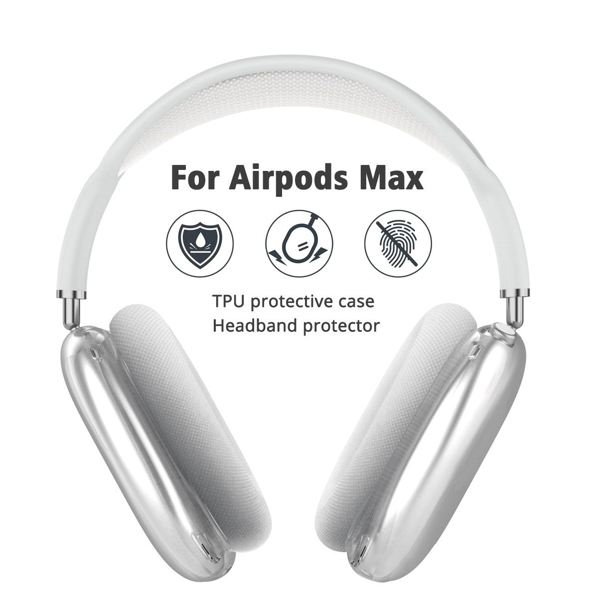 Funda transparente suave antiarañazos para AirPods Max TPU inalámbrico a prueba de golpes funda protectora para auriculares