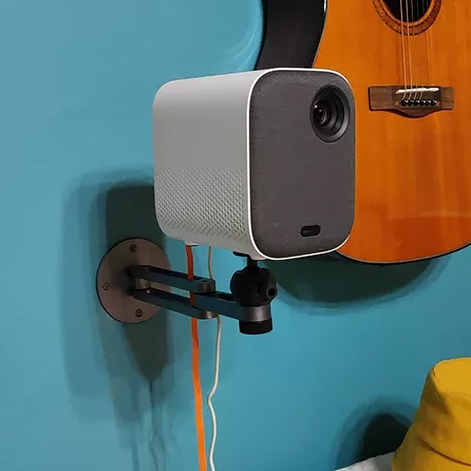 Soporte de Pared Plegable para Proyector, Soporte de Aleación de Aluminio Resistente, Brazo Plegable Ajustable con Rosca de 1/4'' y Cabezal de Bola