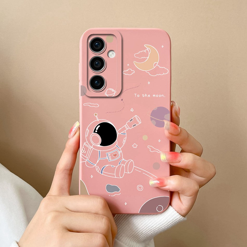 Funda para Samsung A35 A55 5G, funda trasera romántica, Protector de cámara de silicona líquida suave para Samsung A 35 A 55 Anti Choc Coque Capa