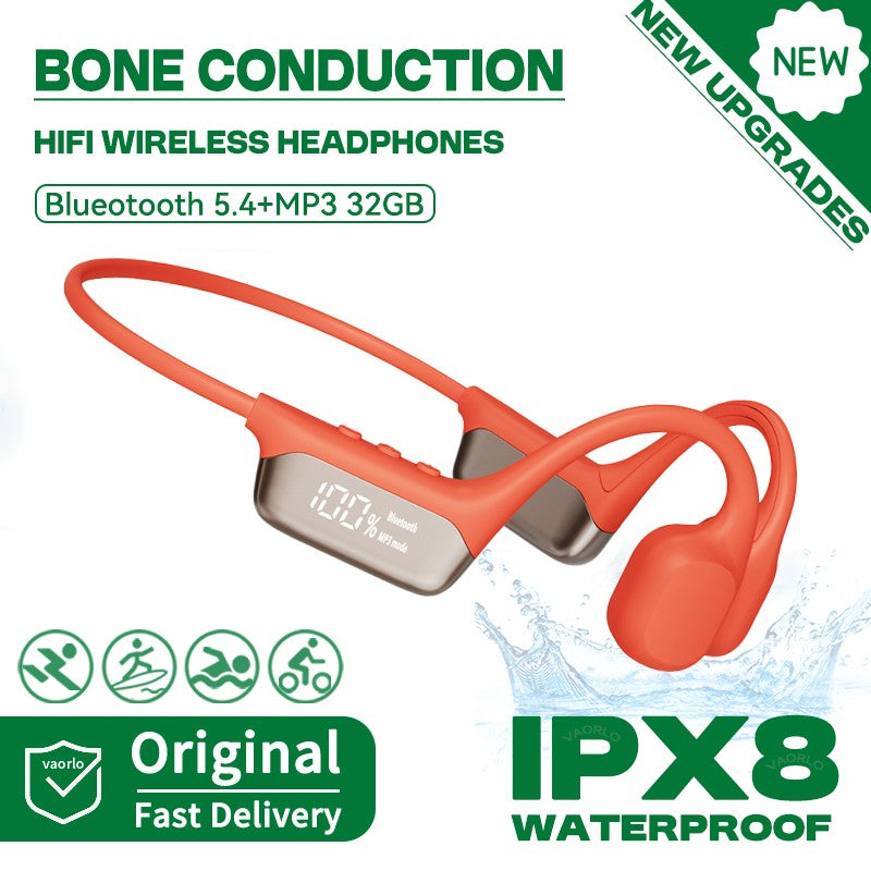 Auriculares Inalámbricos con Conducción Ósea S10/X10, Resistentes al Agua IPX8, Reproductor MP3 Bluetooth de 32 GB, Música HIFI con Bajos, Auriculares Deportivos