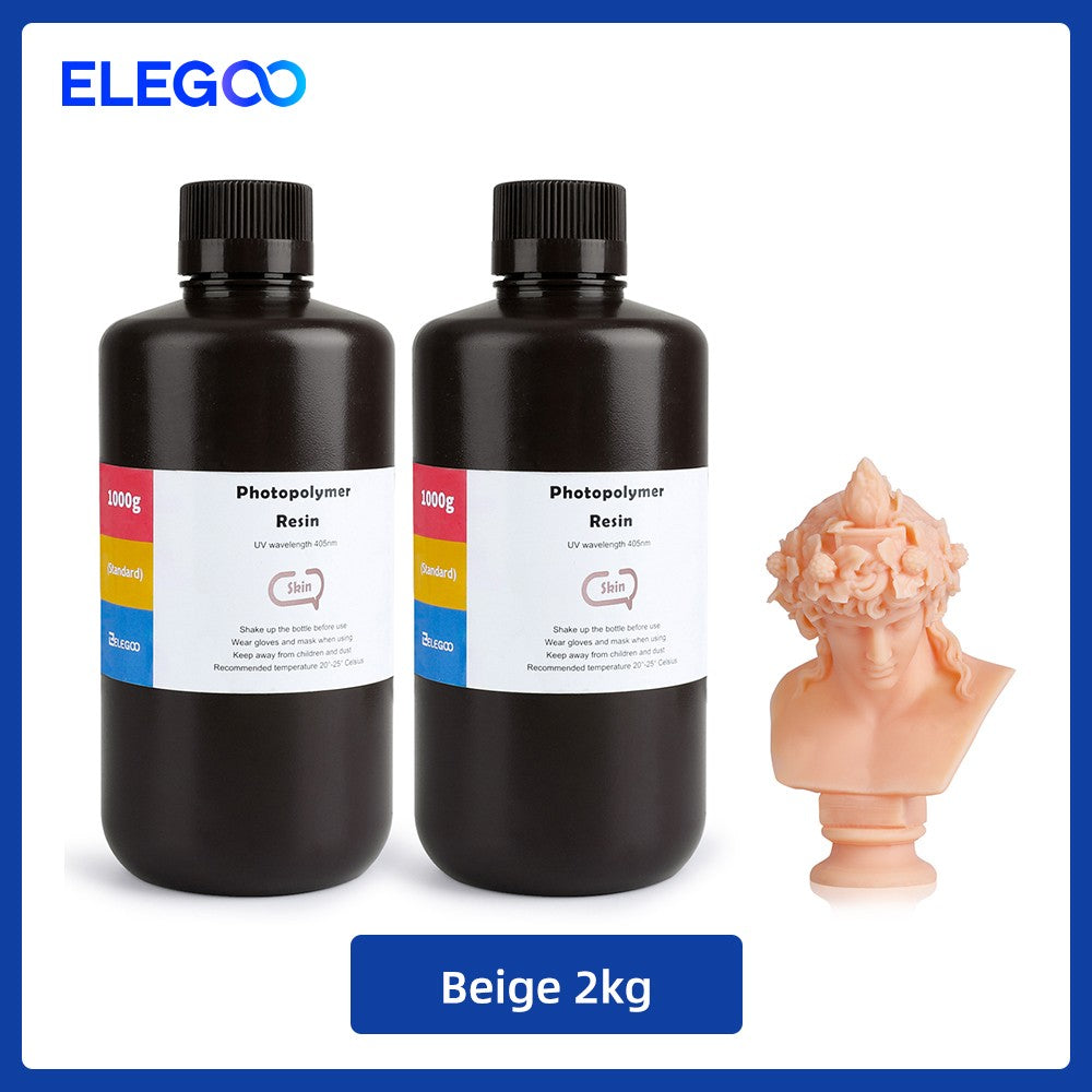 Resina para Impresora 3D Tipo ABS de ELEGOO, Resina de Fotopolimerización Estándar Tipo ABS de 405nm para Impresión 3D LCD, 1000g