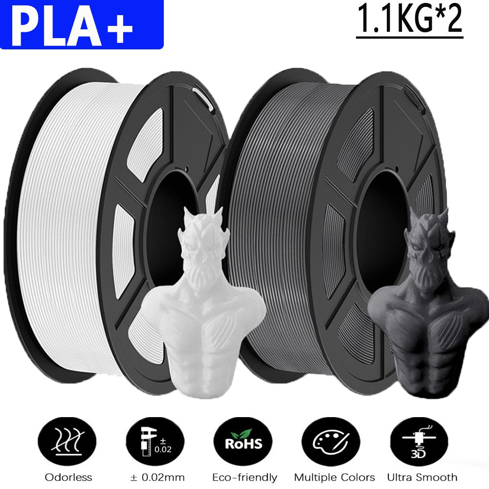 JAYO 2 rollos de filamento de impresora 3D PETG/PLA/PLA PLUS 1,75mm 2,2 KG 100% sin burbujas materiales de impresión 3D no tóxicos para impresora 3D