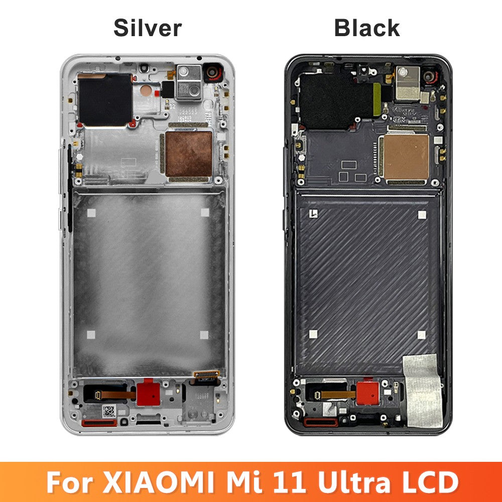Pantalla AMOLED de 6,81 pulgadas para Xiaomi Mi 11Ultra Mi 11 Pro, montaje de pantalla táctil LCD para Xiaomi Mi 11 Ultra M2102K1G con marco