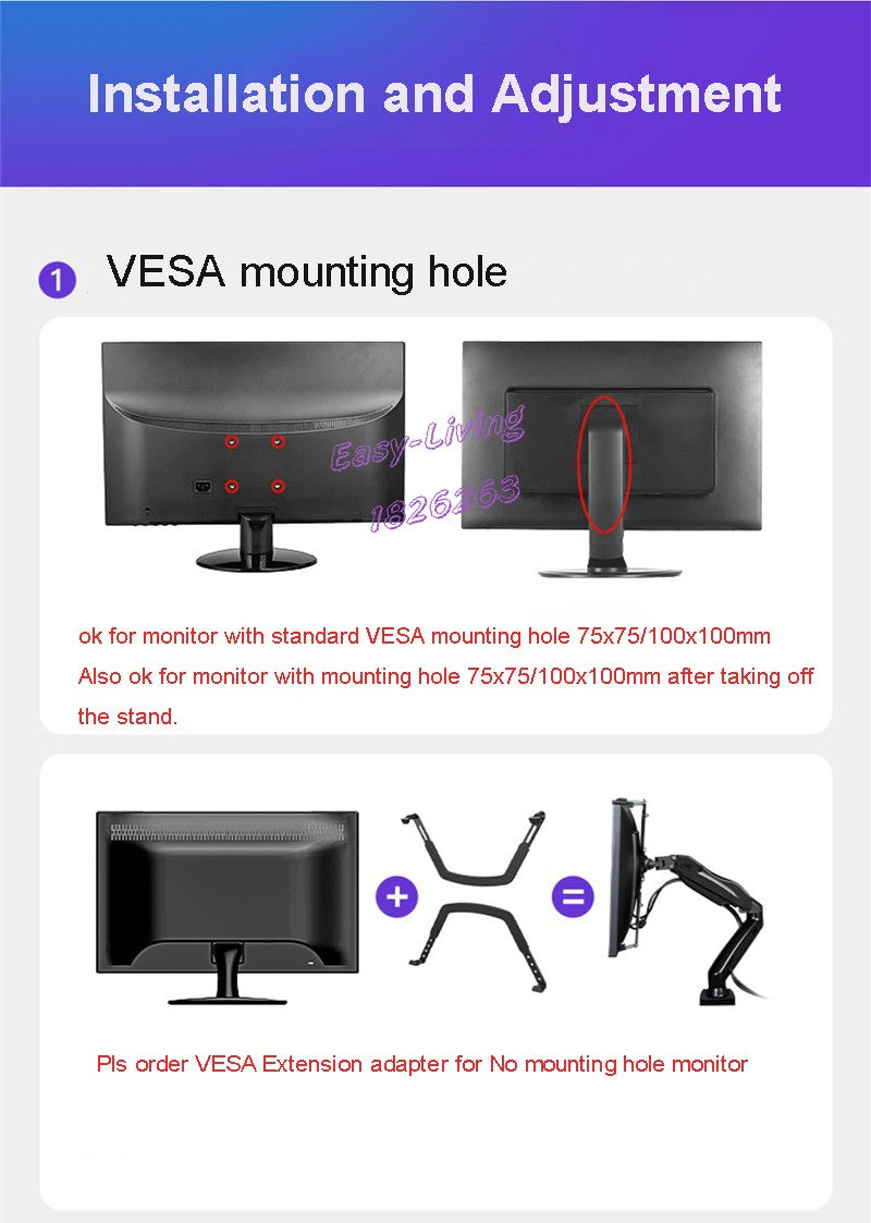 Hyvarwey-Soporte de escritorio para Monitor Dual G08-24, montaje para pantallas LCD de 13 a 27 pulgadas, rotación e inclinación, ajuste de dos brazos