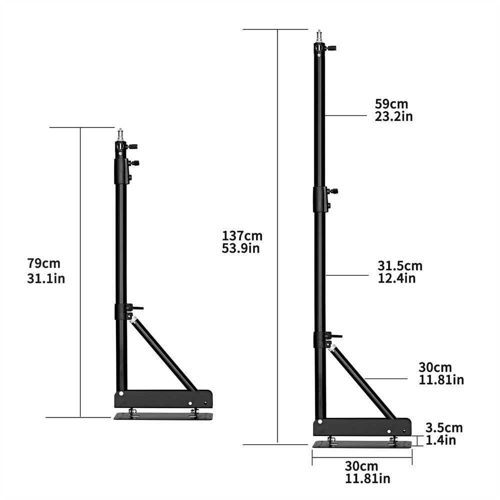 Soporte de proyector de brazo de soporte de montaje en pared pesado de 170cm y 135cm para estudio de fotografía Softbox luces de anillo estroboscópico de vídeo