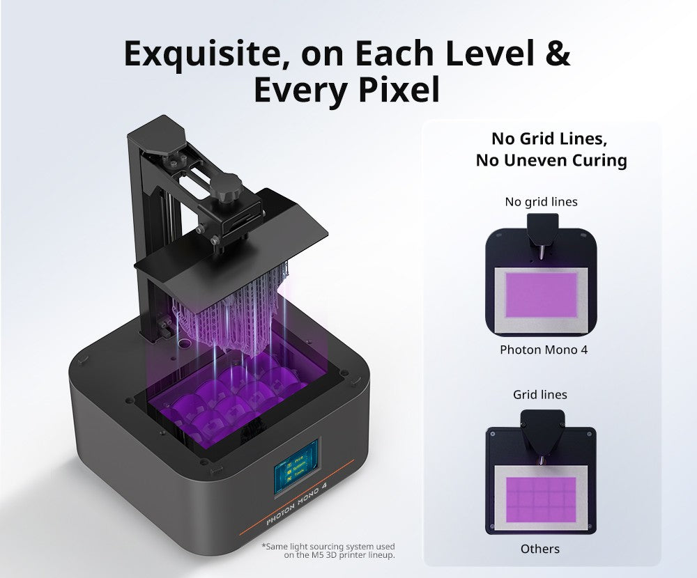 Impresora 3D LCD PRESALE ANYCUBIC Photon Mono 4 AE Vesion con pantalla de alta definición de 7 "10K Impresión 3D de resina UV de alta velocidad 153 × 87 × 165 mm