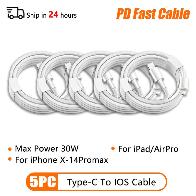 Cable USB tipo C PD de 66W para Apple iPhone 16 15 14 13 11 Pro Max 12 Mini 7 8 Plus XS R Cable de carga USB C de carga rápida