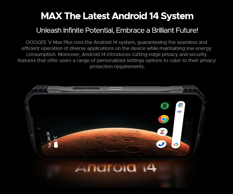Versión Global DOOGEE V Max Plus 5G teléfono resistente 6,58 "36GB(16 +20) 512GB 200MP cámara AI 22000mAh efecto de iluminación NFC 5G teléfono