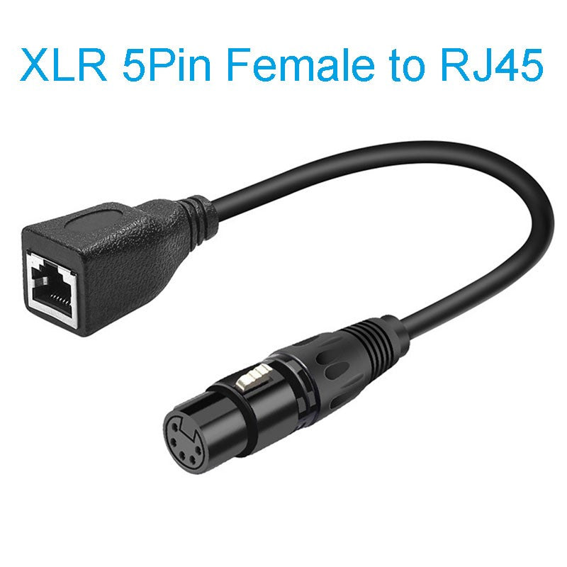 Cable Adaptador Convertidor de Conector XLR Macho/Hembra de 3 Pines a RJ45 para Micrófono, Sistemas de Altavoces Behringer y Radio