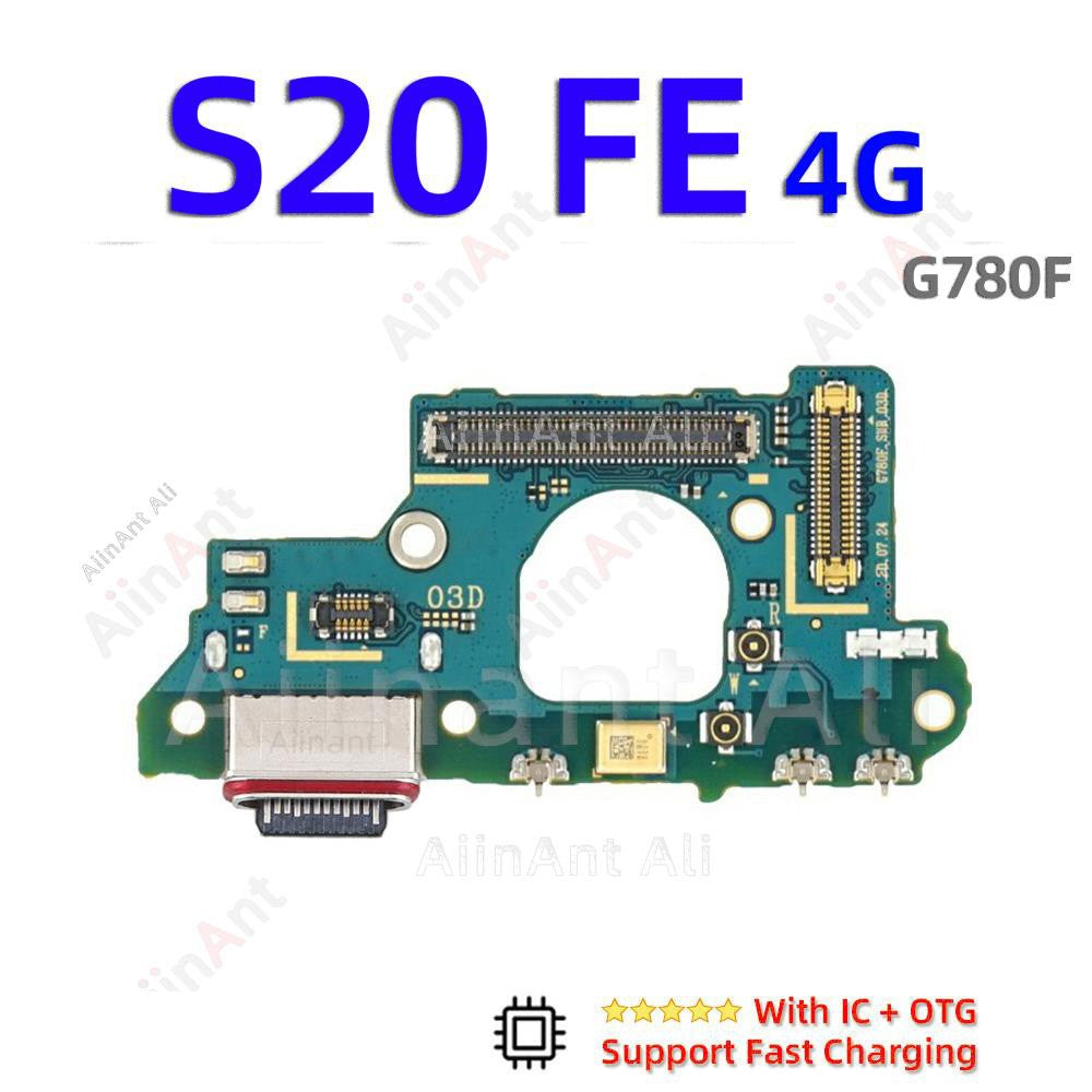 AiinAnt conector de placa de cargador USB, puerto de carga, Cable flexible, base Original For Samsung Galaxy S20 Ultra Plus FE S20 + G988B G988U G986B G986U G981B G981U G781B G780F G988N G986N G981N