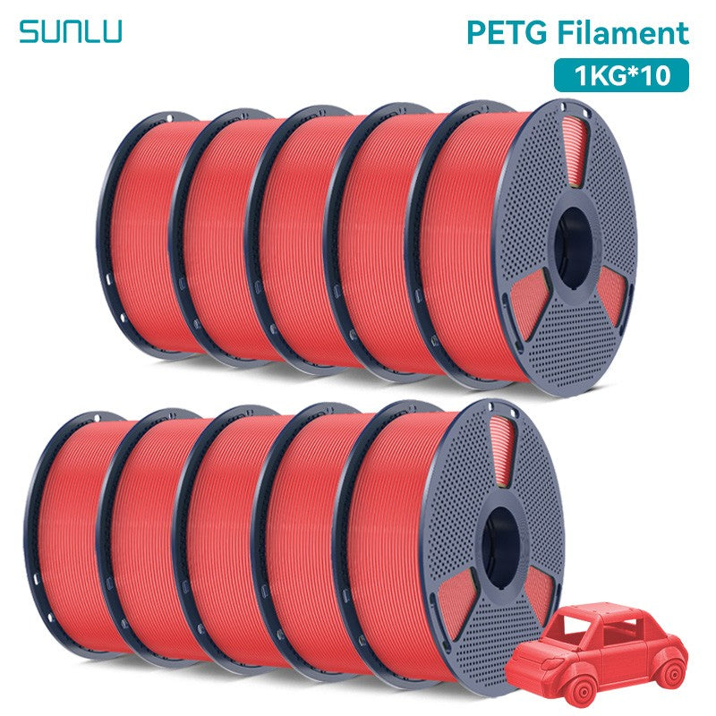 Filamentos SUNLU PLA PETG PLA Plus, 10 rollos de filamento 3D, 1 KG/rollo, 1,75mm, 100% líneas de filamento, ordenadamente para impresión 3D de la UE y EE. UU.