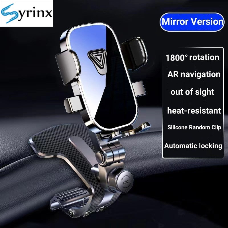 Soporte para teléfono para salpicadero de coche, Clip de cocodrilo por gravedad, espejo de bloqueo automático, soporte Universal para navegación GPS, novedad de 2024
