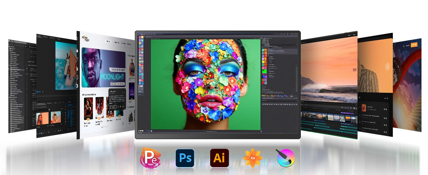 Extensor de pantalla para computadora portátil EVICIV 2K de 14" QHD 1440P, monitor triple portátil con rotación automática de 180° para Wins, Mac, Dex, Chrome, viajes, trabajo