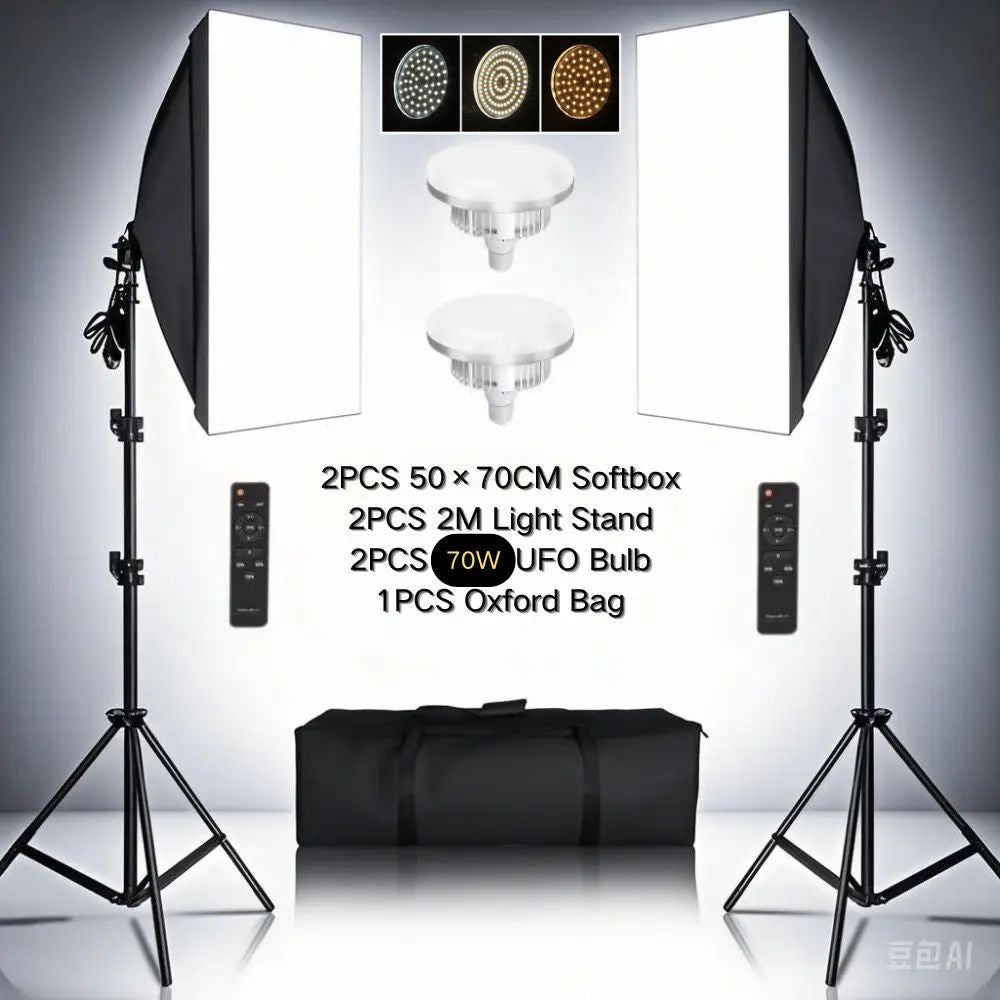 SH Softbox de fotografía profesional con enchufe E27, Kit de iluminación de caja suave para retratos de estudio fotográfico y grabación de vídeo