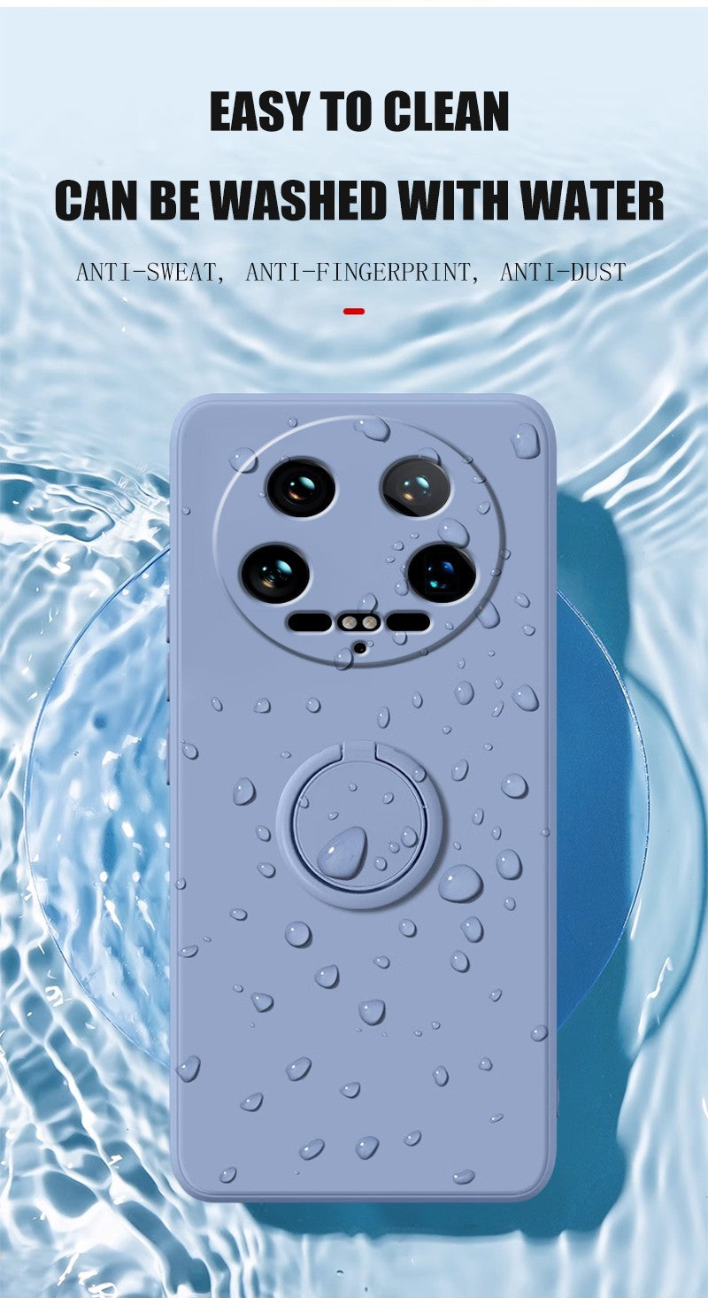 Funda para Xiaomi 14 Ultra Líquido silicona anillo soporte suave funda de teléfono para Xiaomi 14 Ultra a prueba de golpes Fundas traseras Xiaomi 14Ultra