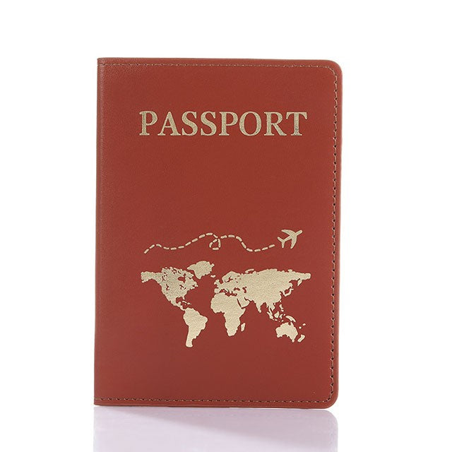Amante el mapa del mundo cubierta de pasaporte estampado en caliente avión Simple mujeres hombres viaje pasaporte estuche protector moda regalo de boda
