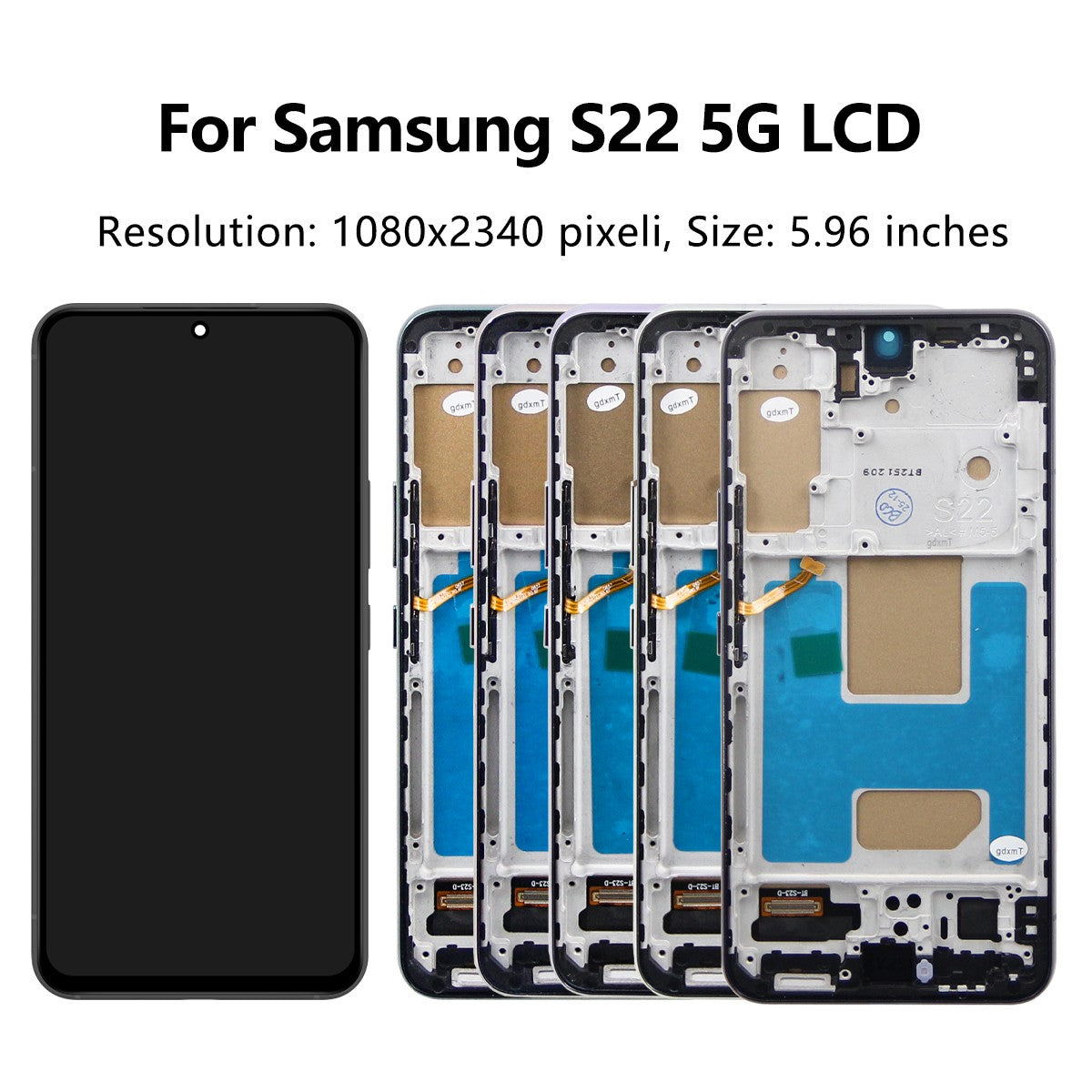 Probado para Samsung S22 5G pantalla LCD Digitalizador de pantalla táctil para Samsung S901 S901B S901U SM-S901E/DS pantalla con marco