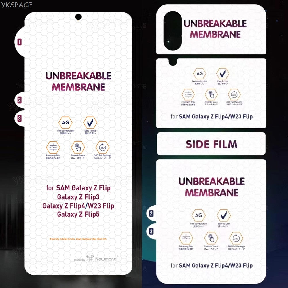 Película de hidrogel mate frontal transparente HD para Samsung Galaxy Z Flip 3 4 5 6 SE 7 W23 W24 W25 Protector de pantalla esmerilado suave con tapa