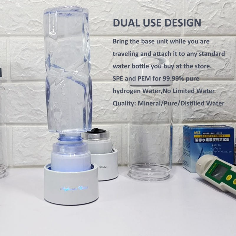 Generador de agua hidrogenada Bluevida de nuevo estilo deportivo SPE y PEM, H2 hasta 3000ppb y botella de agua hidrogenada con gran capacidad de batería