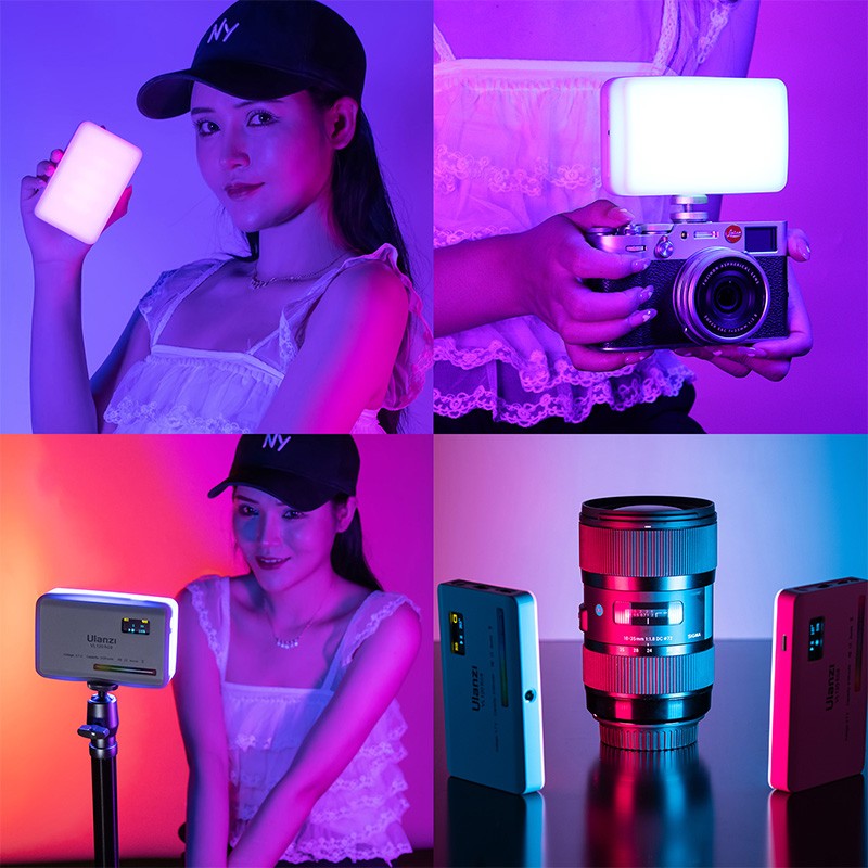 Ulanzi VL120 luz de vídeo blanca RGB a todo Color 2500K-9000K luz LED de fotografía luz de cámara regulable luz de relleno Vlog en vivo