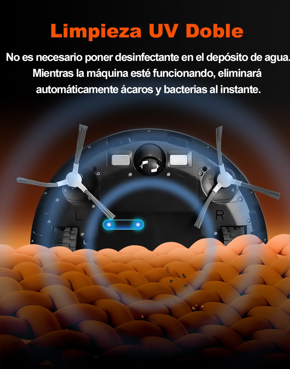 (Código de cupón: GCC800)  Robot Aspirador ABIR X9, Navegación Láser, Succión 6500Pa, Mapa Multiplantas, Doble Lámpara UV, Control Inteligente de Zonas, Tecnología de Refuerzo Automático para Alfombras, Versión de Gama