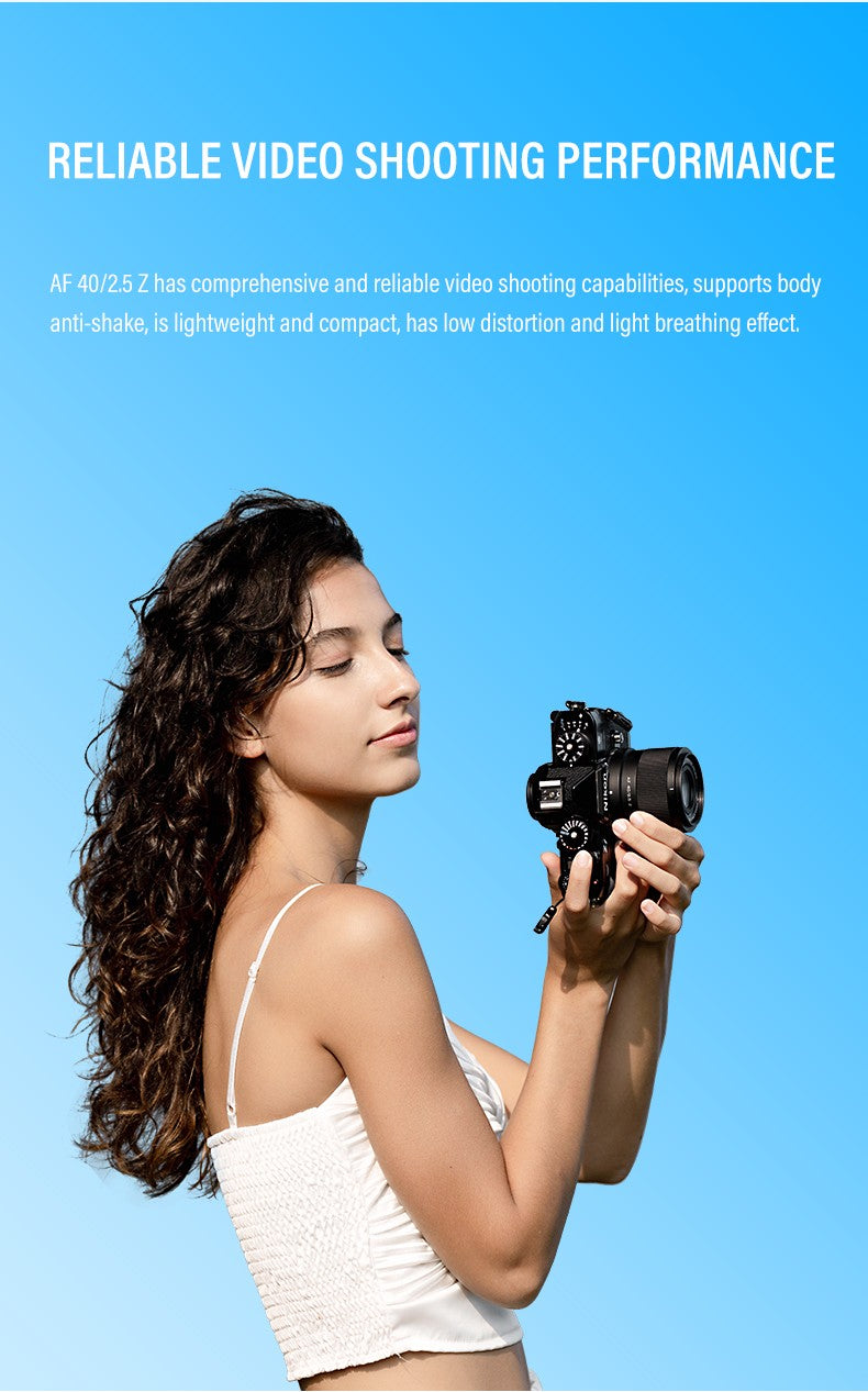 VILTROX 40mm F2.5 para Nikon Z, Lente Sony E de Fotograma Completo con Enfoque Automático para Retratos y Vlogs, Compatible con Cámaras Nikon y Sony, Montura ZFC Z6 A7CR